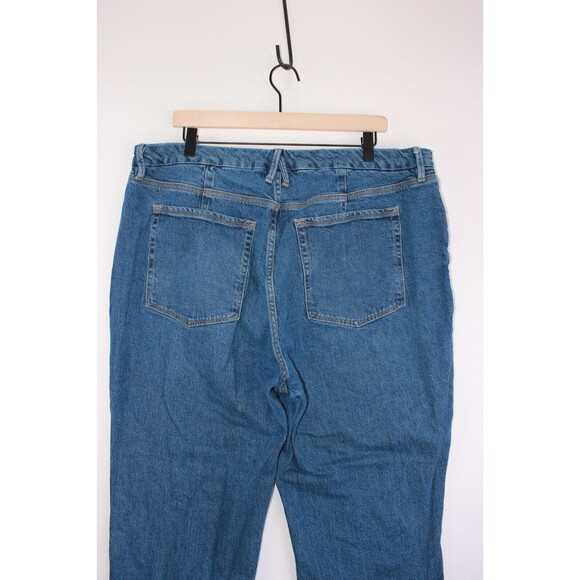 Good American Women Jeans Blue Denim Straight High Rise Medium Wash Size 18 Plus - Picture 7 of 9